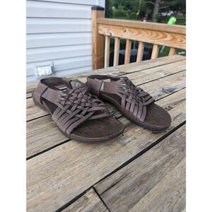 Merrell District Mahana‎ Sandals women's size 8 brown criss cross strappy ankle
